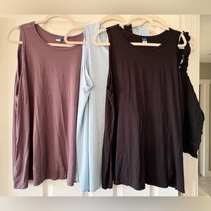 Old Navy Women's Tank Tops — Black, Mauve, Light Blue